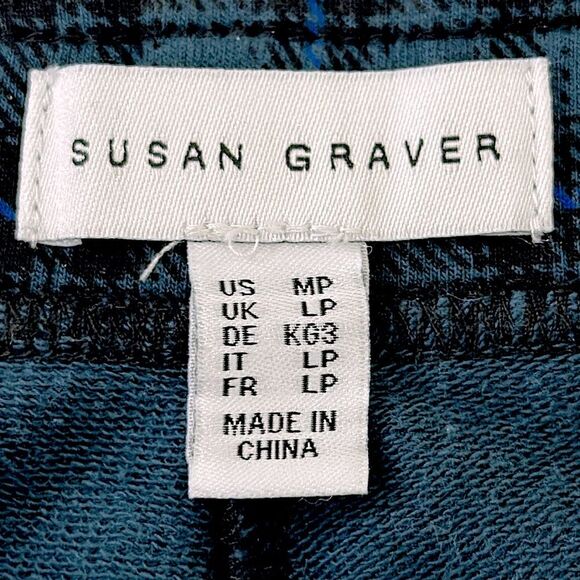 Susan Graver Pants Size MP French Knit Plaid - Picture 10 of 12